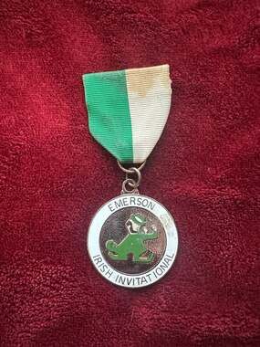 Vintage Emerson Irish Invitational Medal with Green and White Ribbon